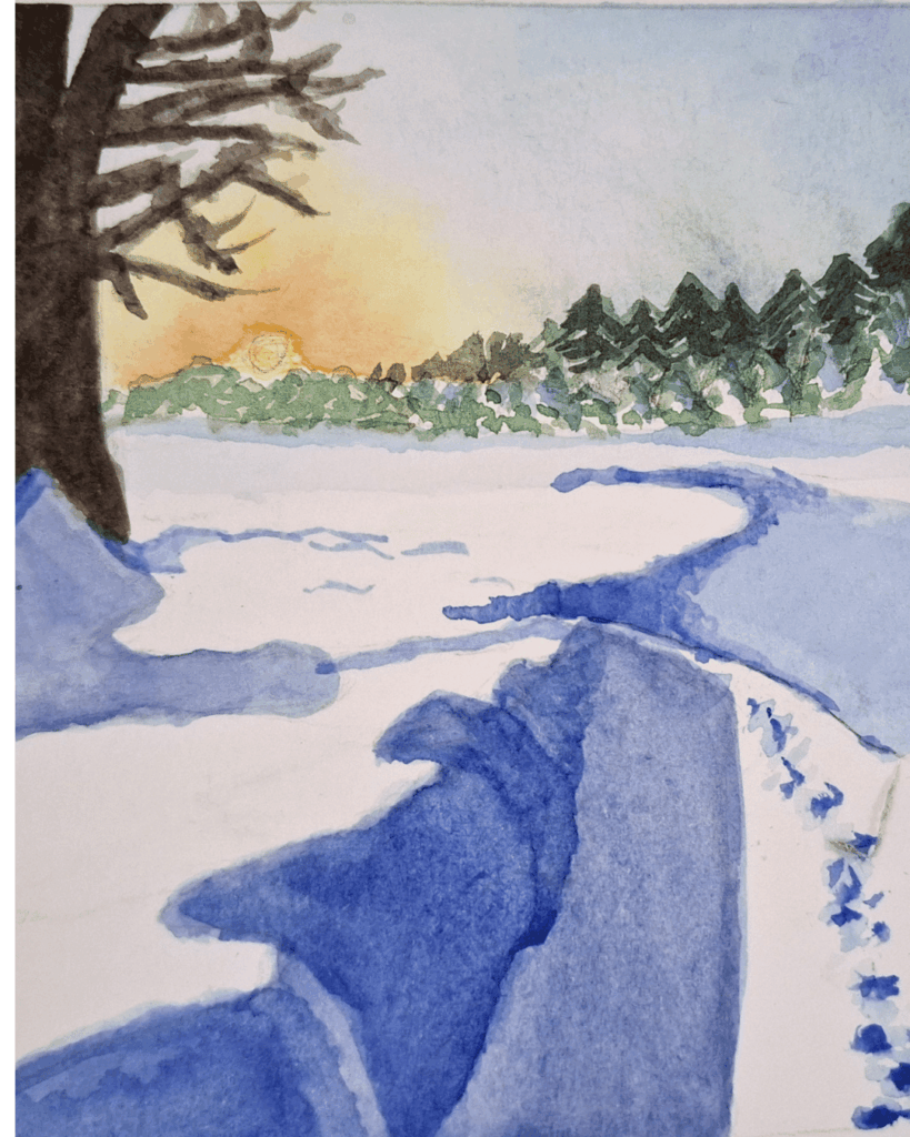 réalise de magnifiques aquarelles dans des cours de dessin et peinture pour ado
