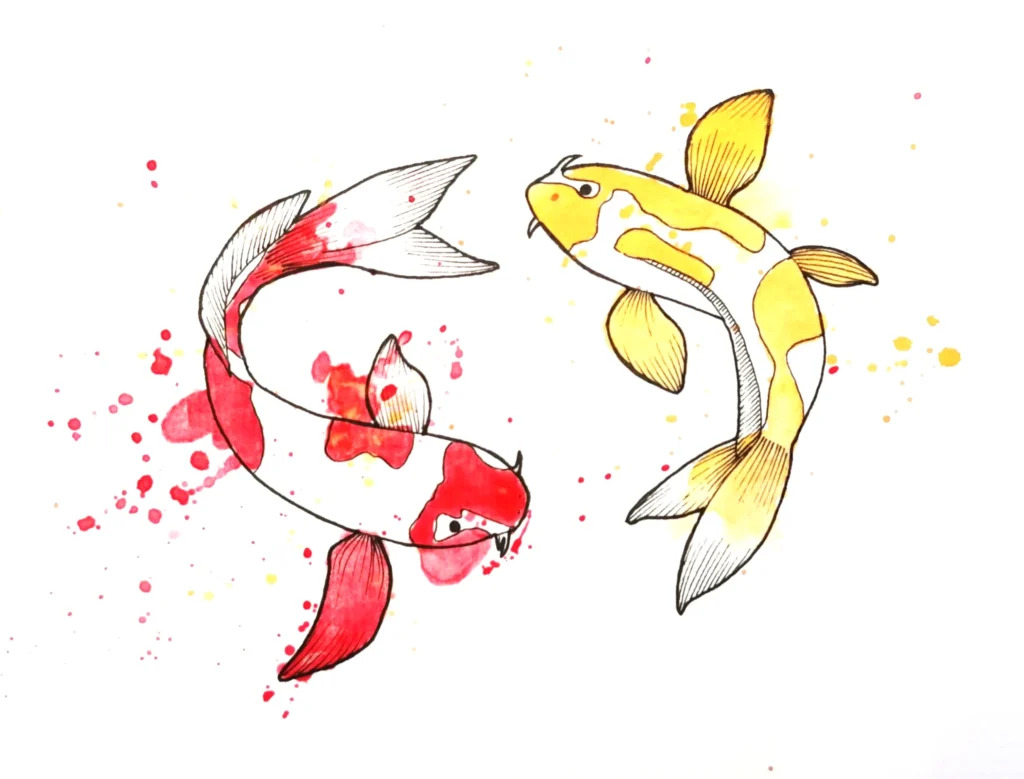 Poisson aquarelle en stage de Noël à Rezé et Nantes